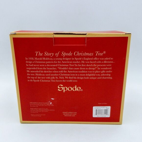Spode Christmas Tree Collection Polka Dot Stackable Mugs Coffee Tea Set of 4 Box - Picture 10 of 10